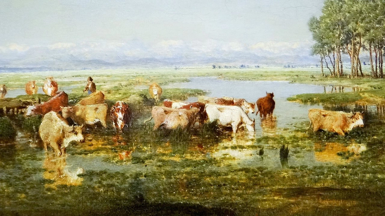 Palude a Les Landes, c.1853 - Louvre, Parigi, dettaglio